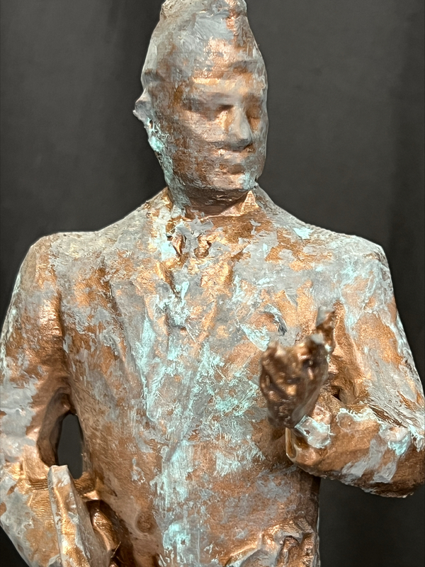 Painted 3D print of Dr. Hector P Garcia, the figure is a replica of a statue at Texas A&M University-Corpus Christi