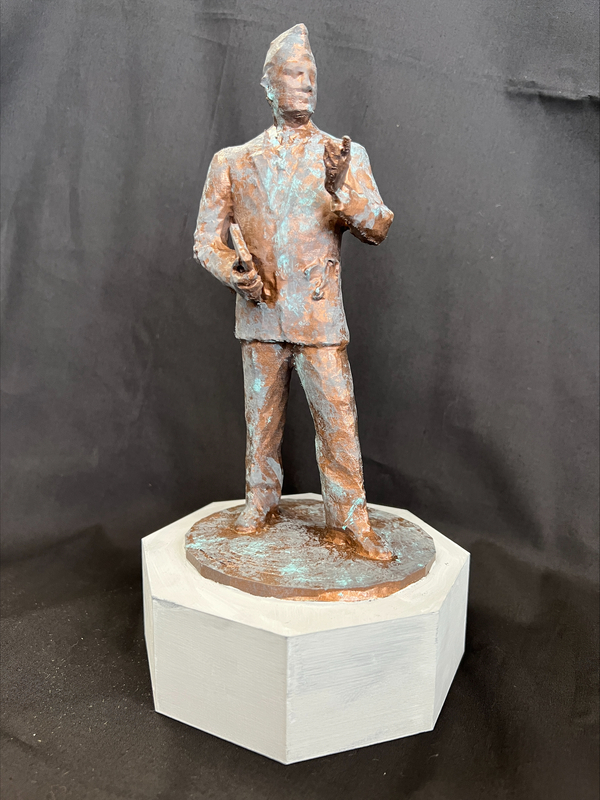 Painted 3D print of Dr. Hector P Garcia, the figure is a replica of a statue at Texas A&M University-Corpus Christi