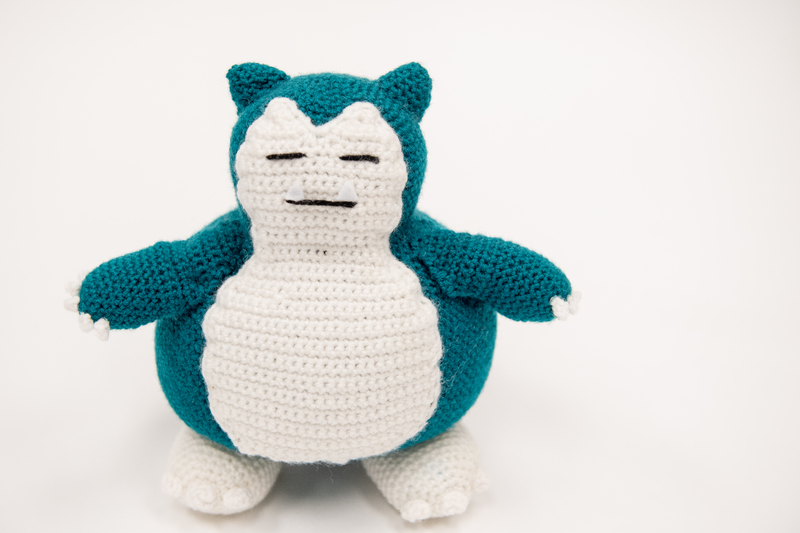 Image of a crocheted Snorlax.