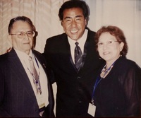 Arturo Vasquez, John Quinones, ABC Correspondent, and Marie Vasquez at a ALPFA (Association of Latino Professionals in Finance and Accounting) convention.