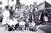 A Black and white family photo featuring Arturo Vasquez, Aunt Soledad “Chole” Juvera, and Rodolfo Vasquez, Jr.