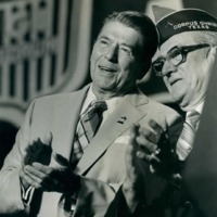 Photograph of Dr. Garcia and President Ronald Reagan at an AGIF convention in El Paso.