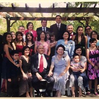 Last photo of Arturo Vasquez, with Marie and their family. Photo taken at grandson, Daniel Martinez III's, wedding.