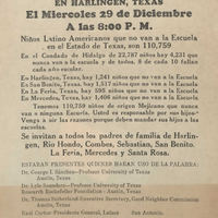 A photograph of a AGIF flyer that advertises a rally to address the lack of Latino children enrolled in school. 