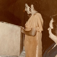 Marie Vasquez giving a speech at an American GI Forum meeting.